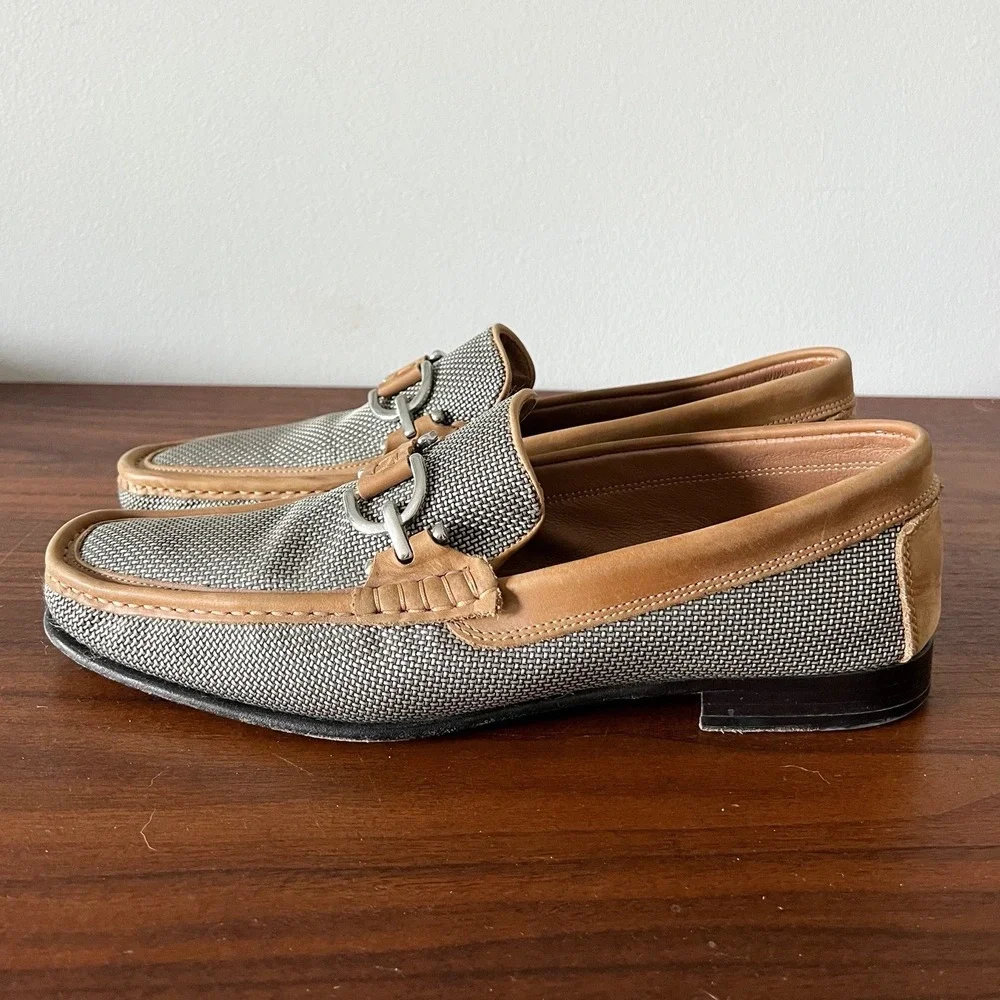 Donald J Pliner Dacio Leather Bit Loafers Slip-On Men's Size 11 Brown Italy